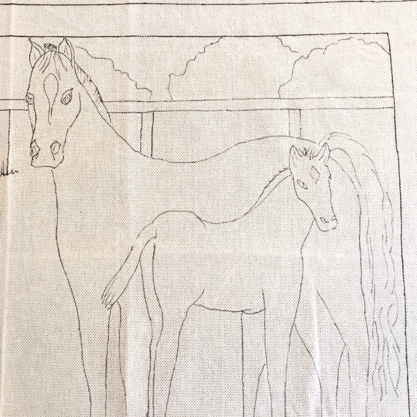 Discount Patterns - Mare and Foal, on monk's cloth