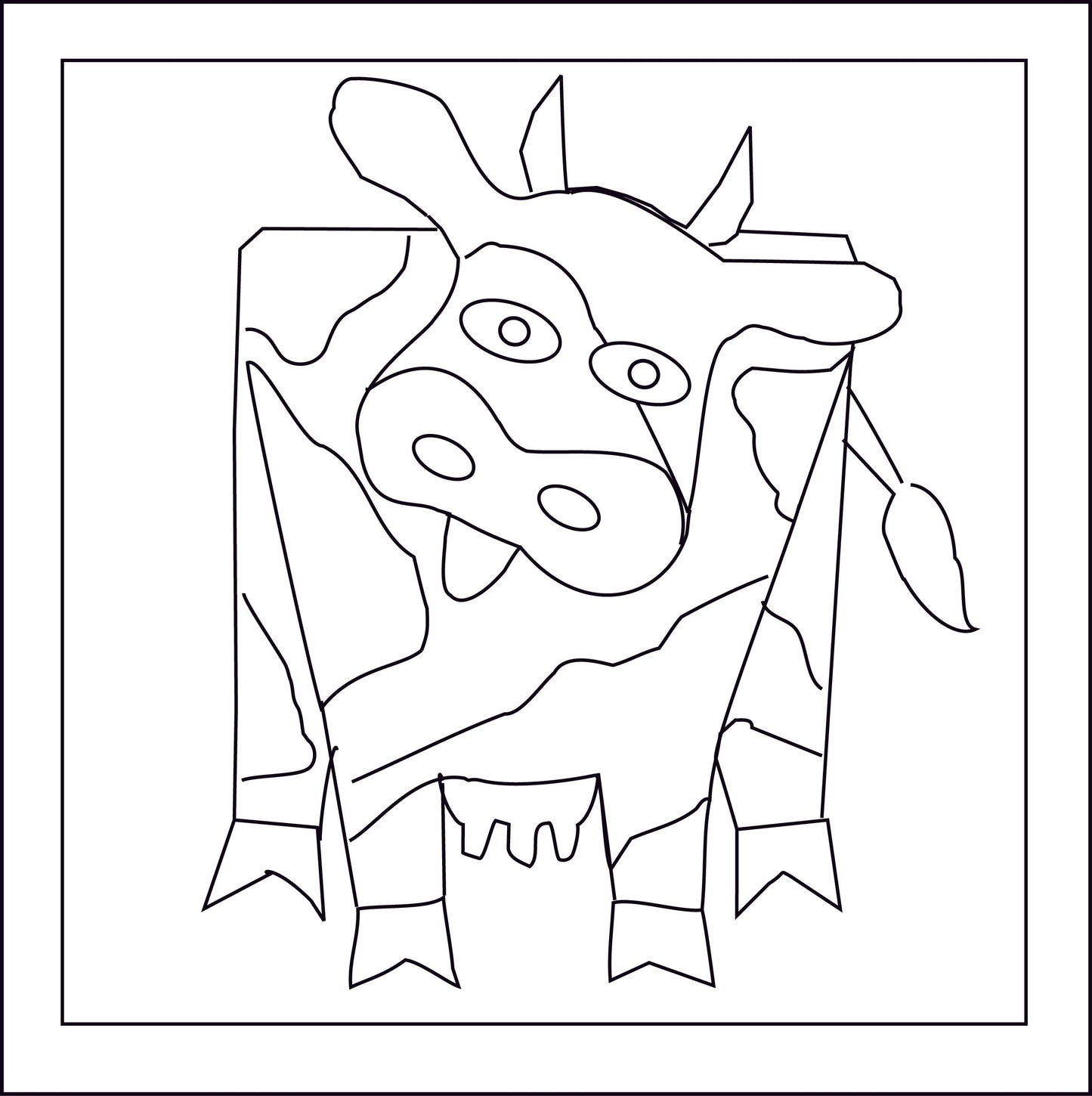 Discount Patterns - Cow Tile, on unbleached linen