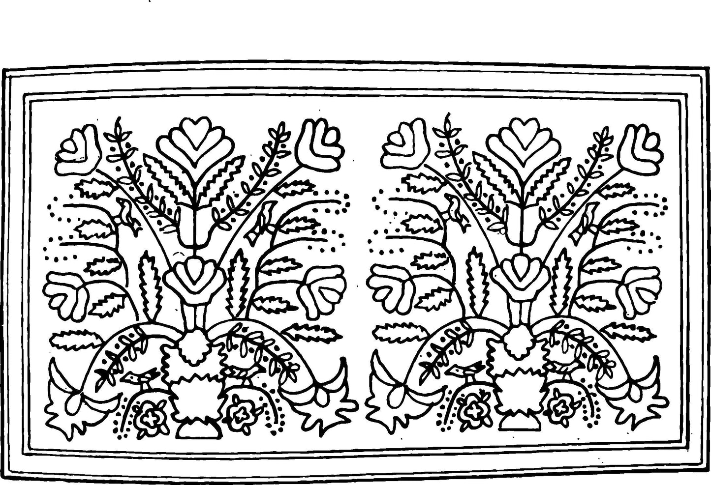 Discount Patterns - DiFranza Flower Tree on unbleached linen