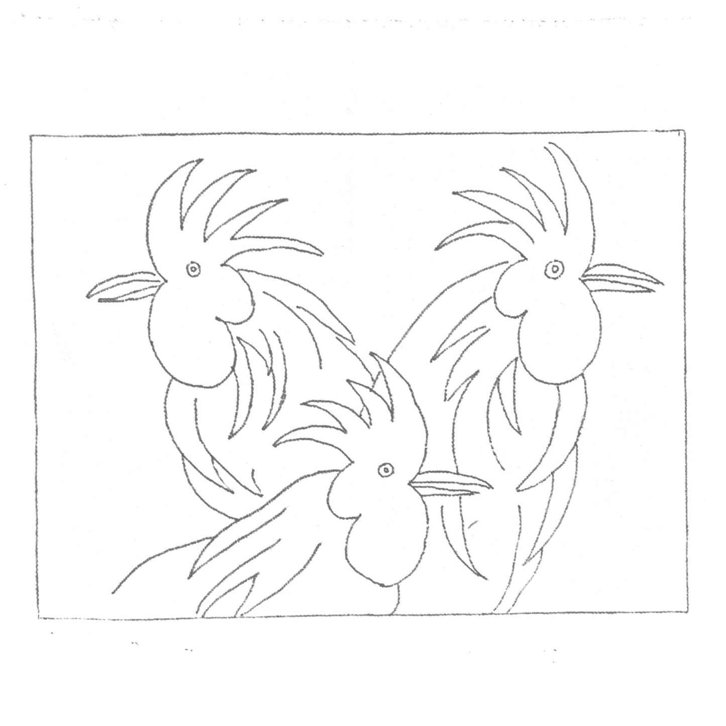 Discount Patterns - Three's a Crowd, on monk's cloth