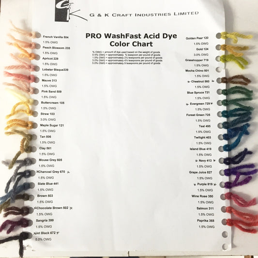 ProChem Dyes - Rug Hooking Supplies