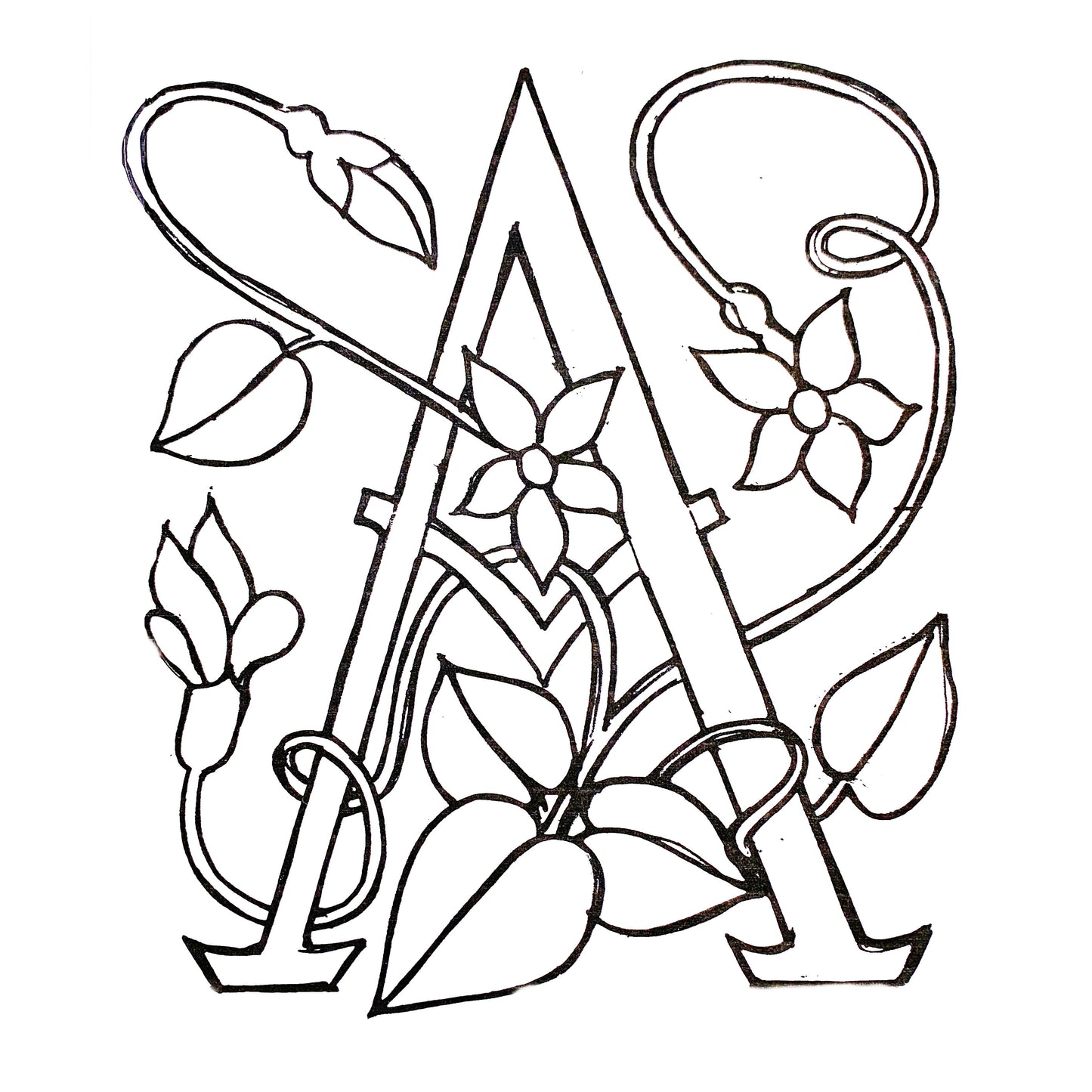 DiFranza Designs - Floral Letters, A - Rug Hooking Supplies