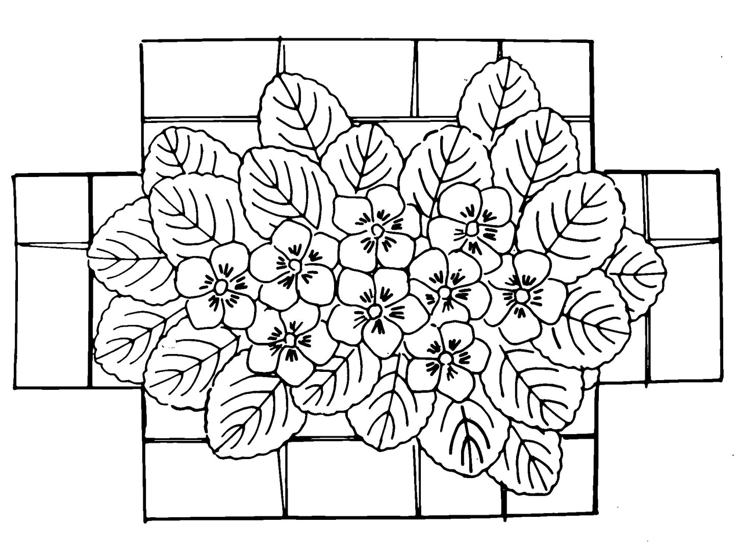 DiFranza Designs - African Violets Brick Cover - Rug Hooking Supplies
