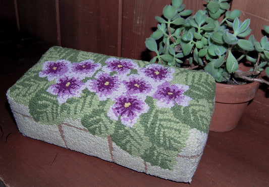 DiFranza Designs - African Violets Brick Cover - Rug Hooking Supplies