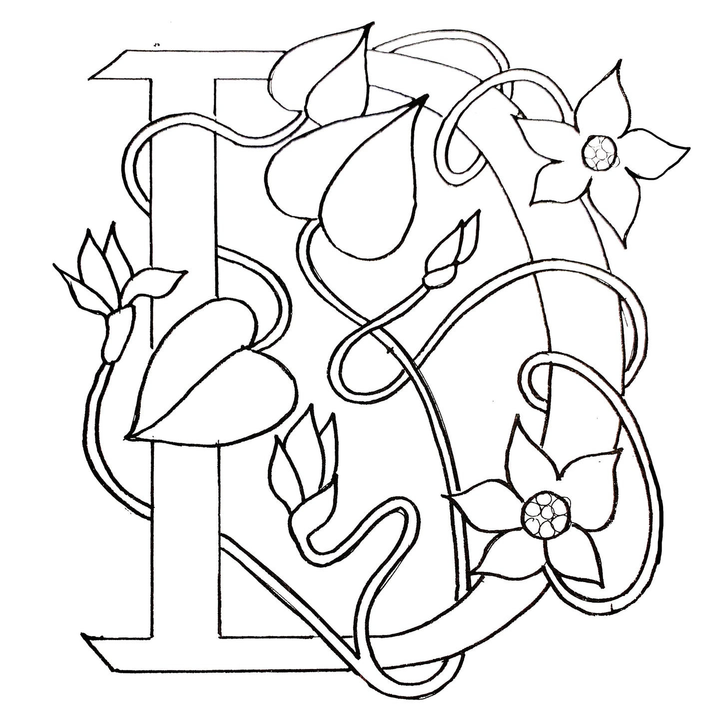 DiFranza Designs - Floral Letters, D - Rug Hooking Supplies