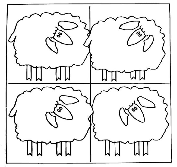 DiFranza Designs - Four Sheep Pillow - Rug Hooking Supplies