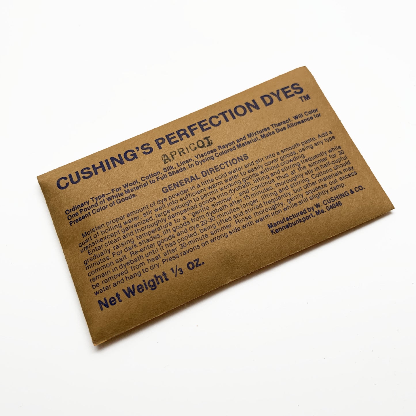 Dyeing- Cushing's Perfection Union Dyes - Ordinary Type