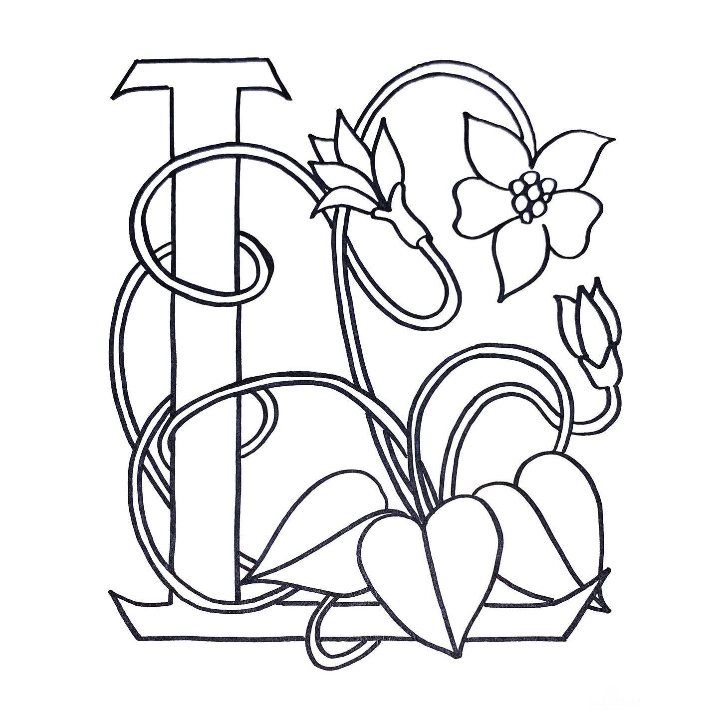 DiFranza Designs - Floral Letters, L - Rug Hooking Supplies