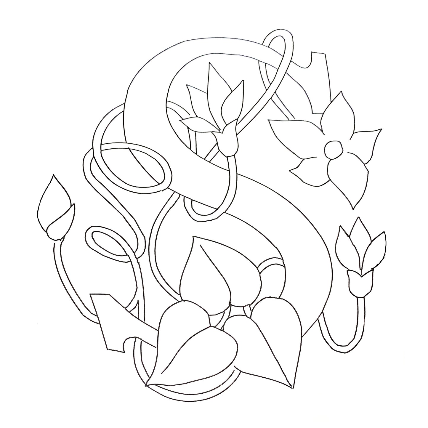 DiFranza Designs - Floral Letters, S - Rug Hooking Supplies