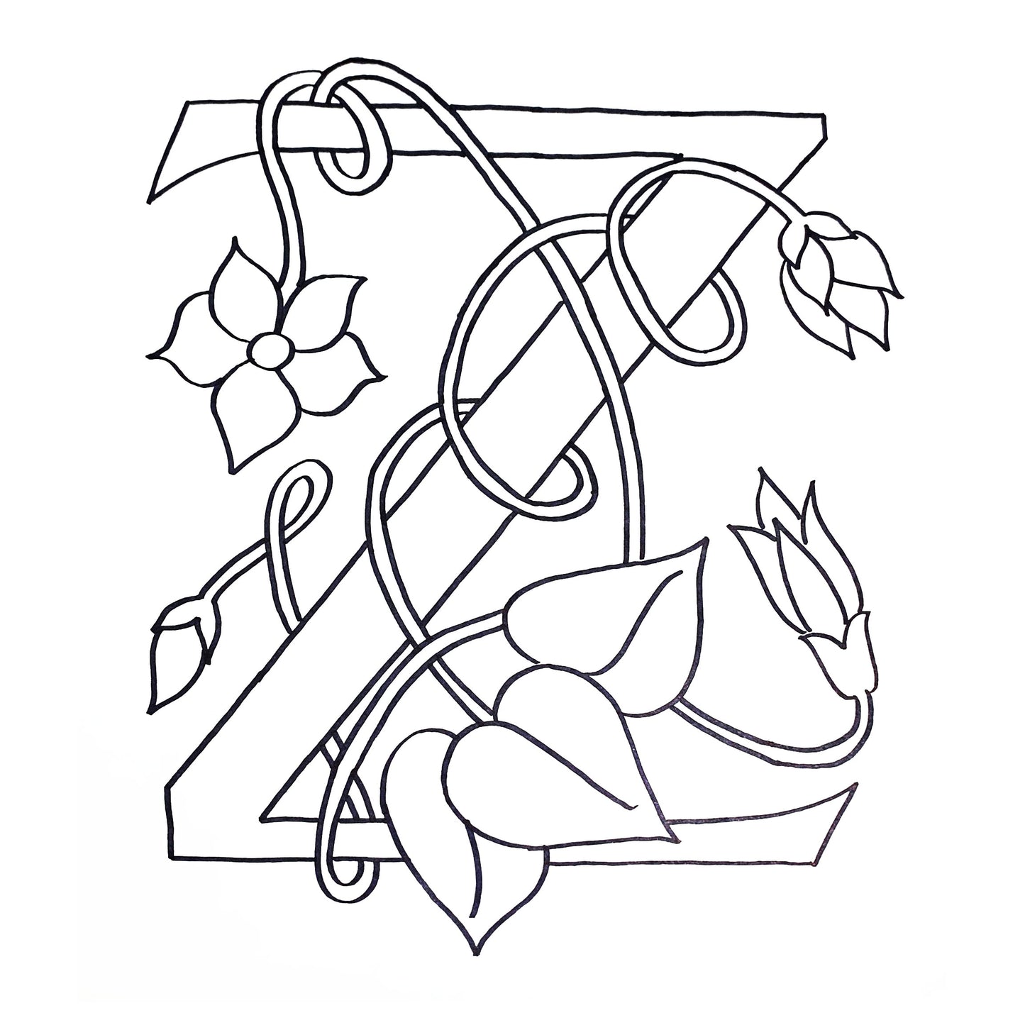 DiFranza Designs - Floral Letters, Z - Rug Hooking Supplies