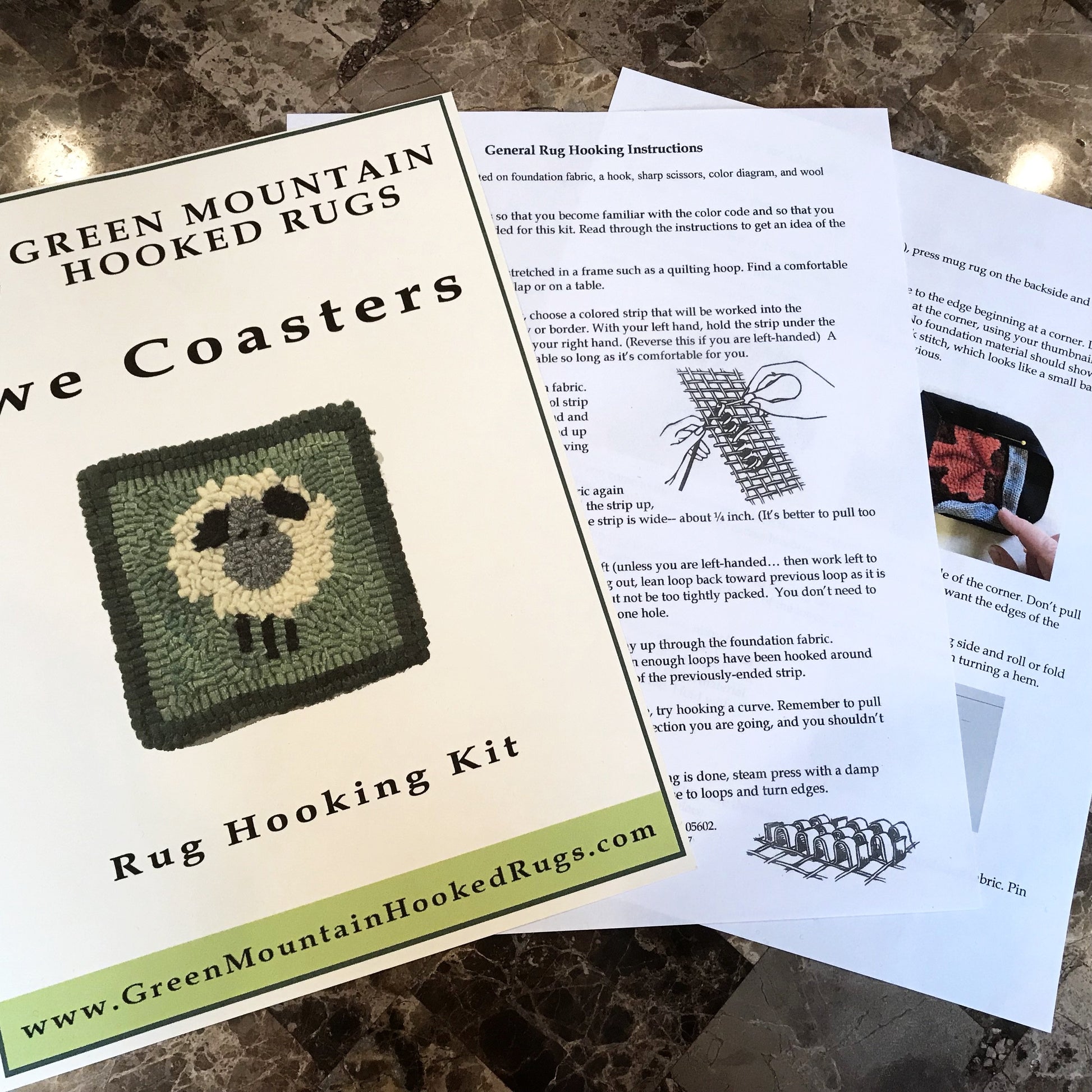 Kit - Ewe Coasters - Rug Hooking Supplies