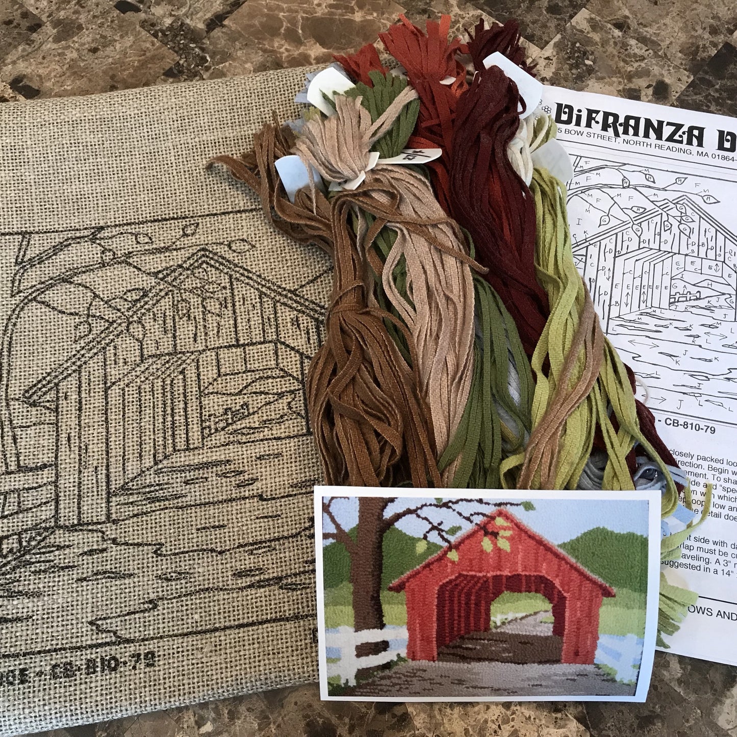 Kit - Covered Bridge - Rug Hooking Supplies