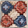 Pillow- American Geometric, Red & Blue