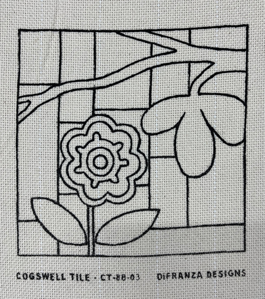 Discount Patterns - Cogswell Tile, on monk's cloth