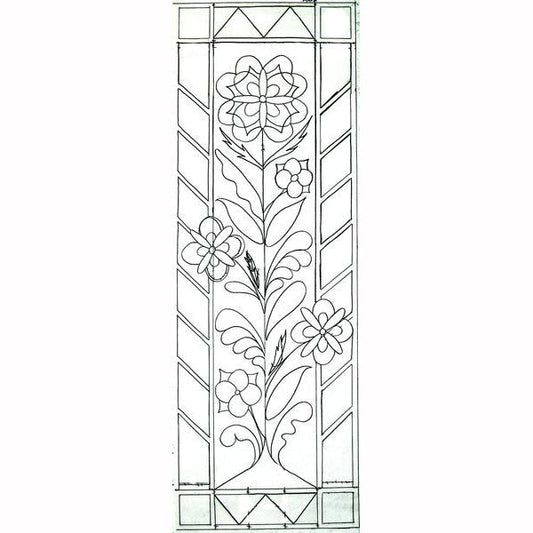 Discount Patterns - David's Stem of Flowers, on bleached linen
