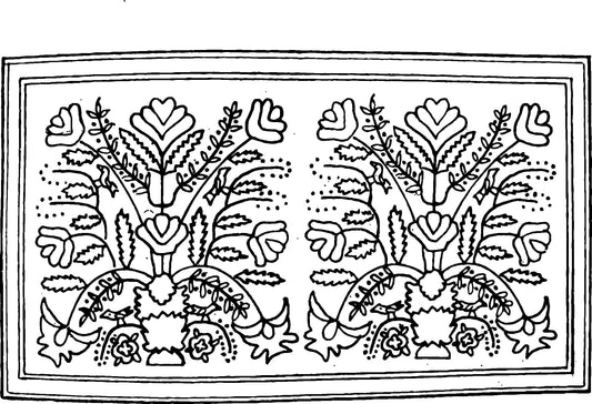 Discount Patterns - DiFranza Flower Tree on unbleached linen