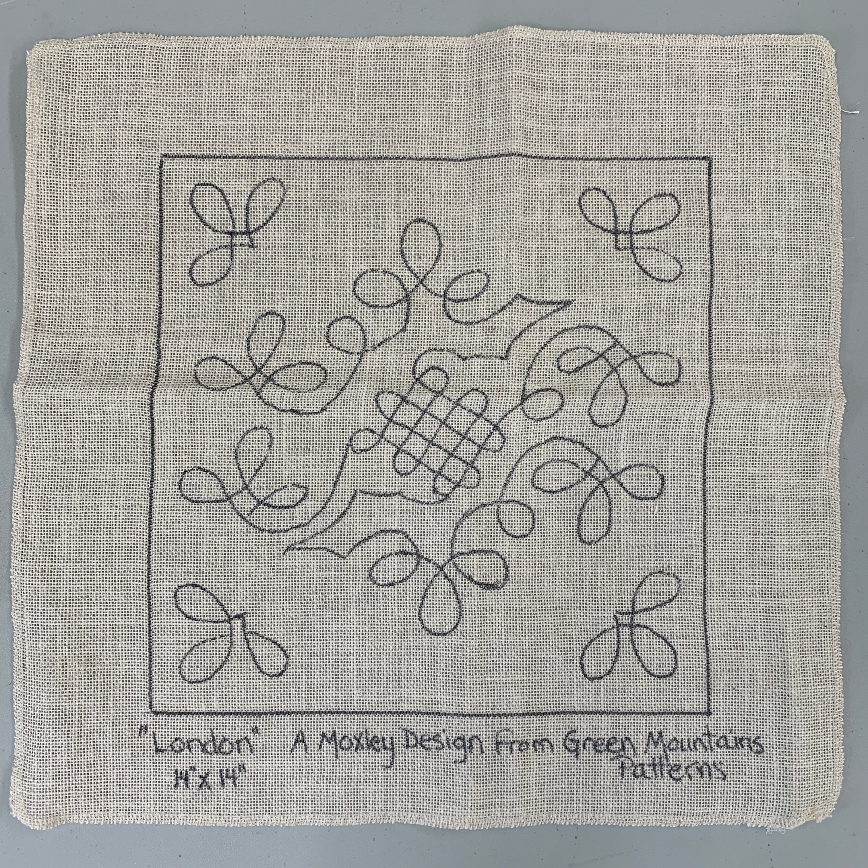 Discount Patterns - London, on unbleached linen – Green Mountain Hooked Rugs