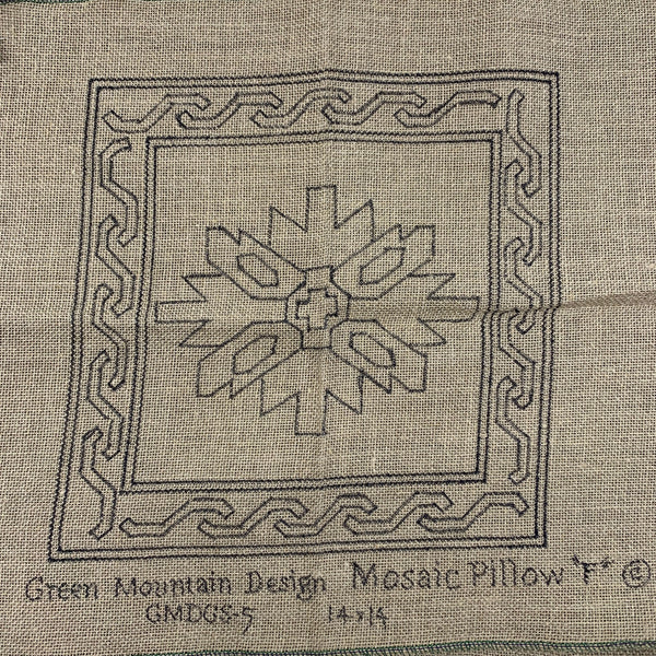 Discount Patterns -  Mosaic Pillow F, on unbleached linen