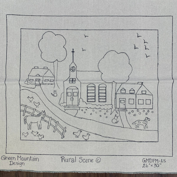 Discount Patterns - Rural Scene, on Rug Warp