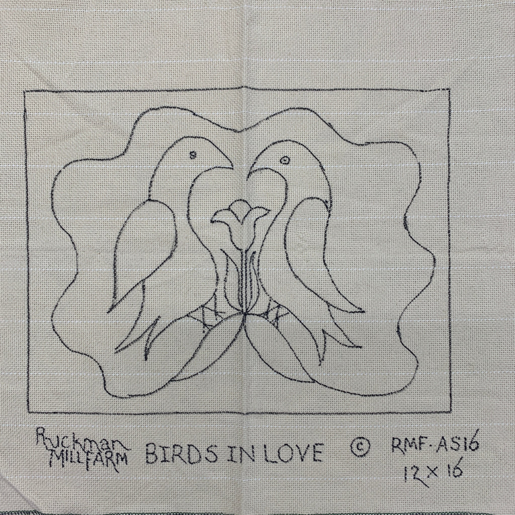 Discount Patterns - Birds in Love, on monk's cloth