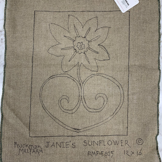 Discount Patterns - Janie's Sunflower, on monk's cloth
