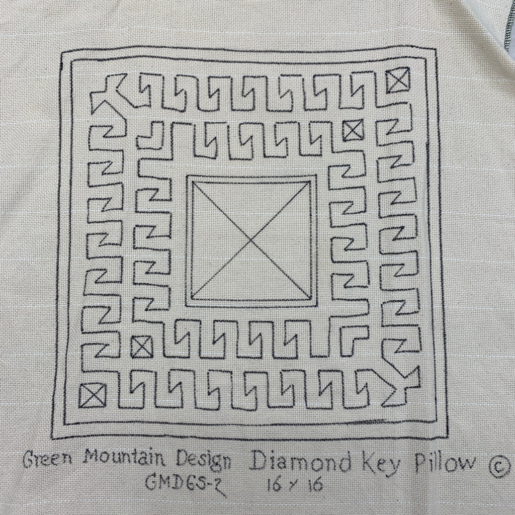 Discount Patterns -  Diamond Key Pillow, on monk's cloth