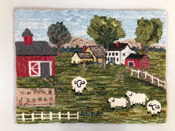 Farm Scene with Sheep