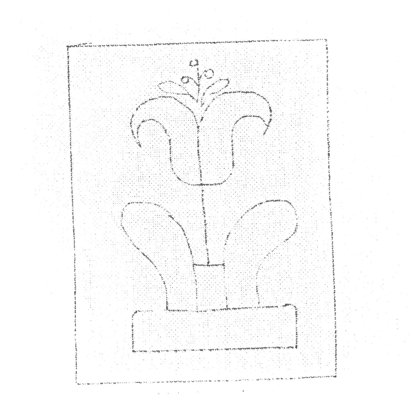 Discount Patterns - Emanuel's Potted Tulip, on rug warp