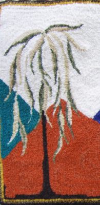 Discount Patterns - Spring Willow, on rug warp