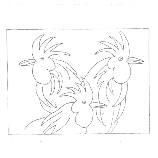 Discount Patterns - Three's a Crowd, on monk's cloth