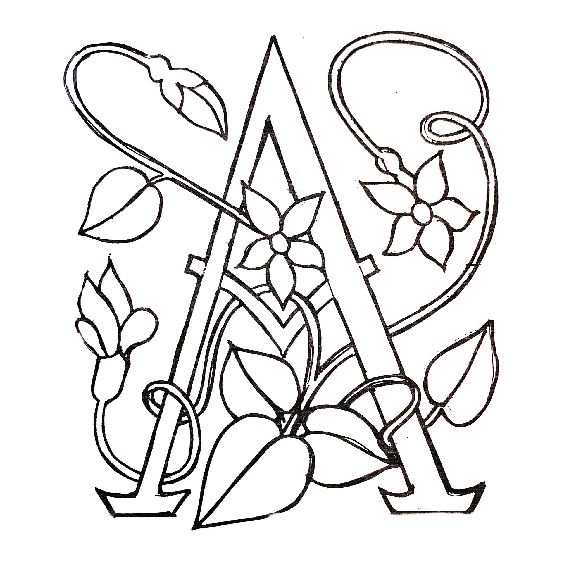 DiFranza Designs - Floral Letters, A - Rug Hooking Supplies