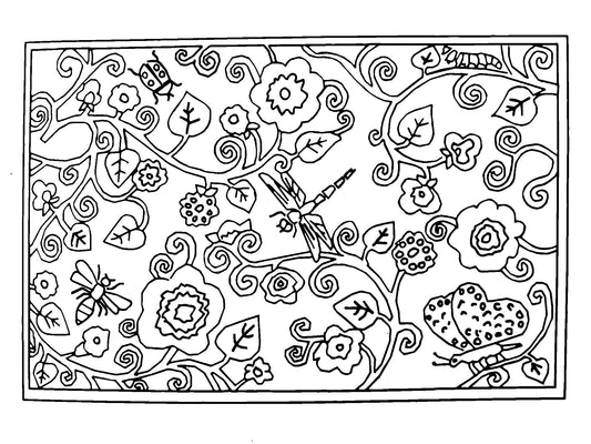 DiFranza Designs - Bug and Vine Rug - Rug Hooking Supplies