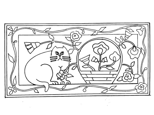 DiFranza Designs - Cat and Basket - Rug Hooking Supplies
