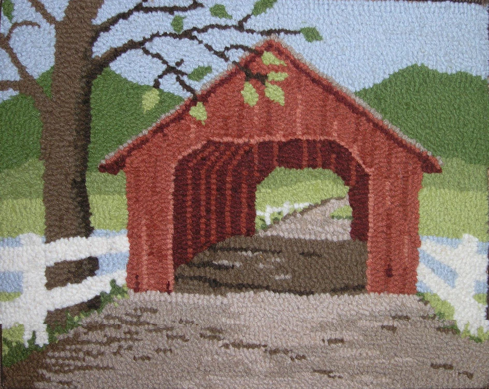 DiFranza Designs - Covered Bridge – Green Mountain Hooked Rugs
