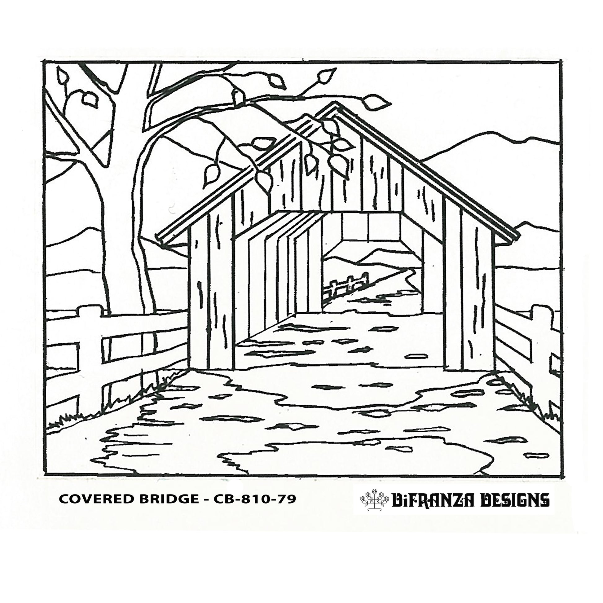 Covered Bridge- small mat – Green Mountain Hooked Rugs