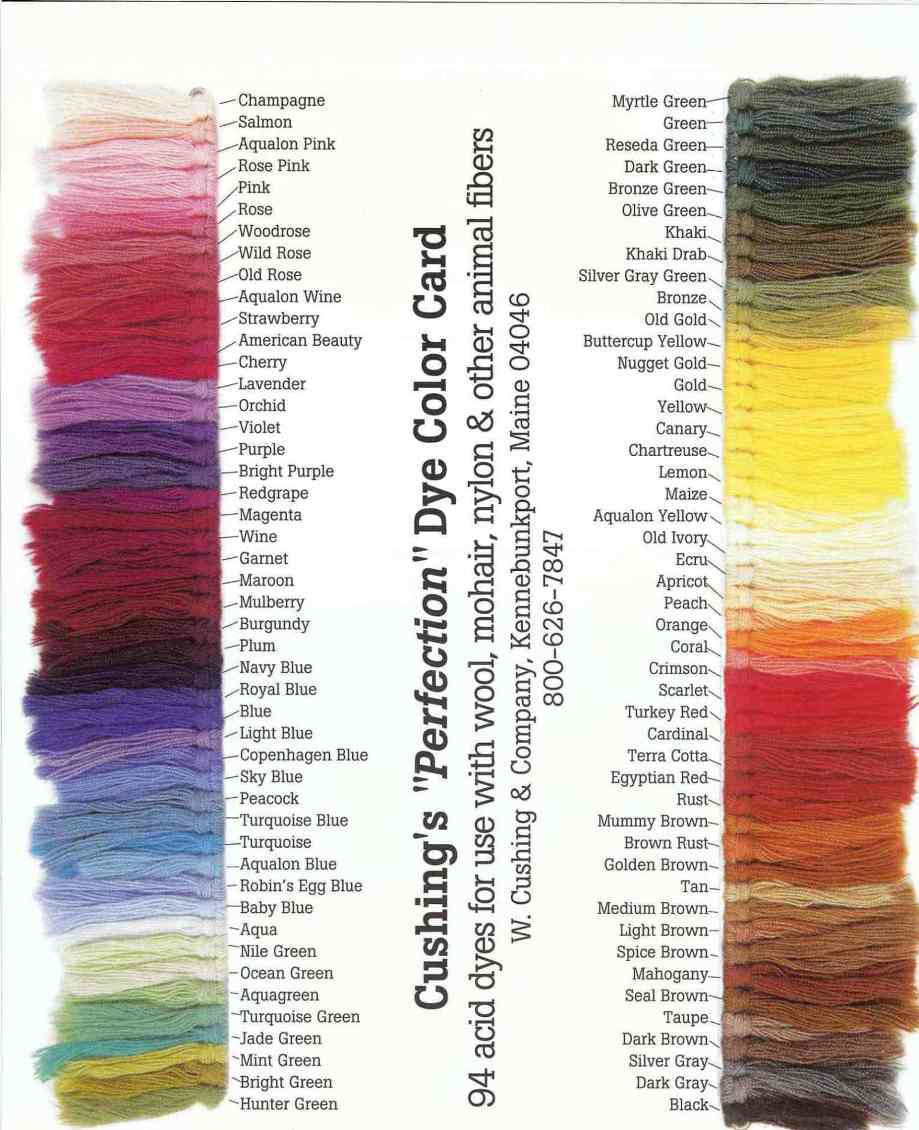 Cushing Acid Dyes - Rug Hooking Supplies