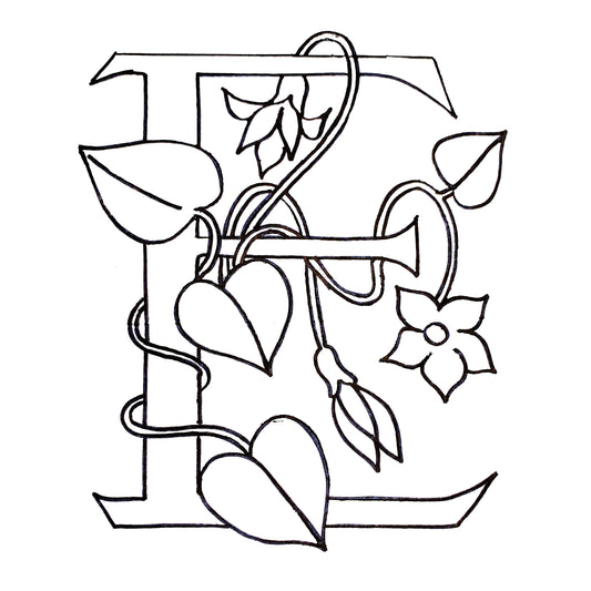 DiFranza Designs - Floral Letters, E - Rug Hooking Supplies