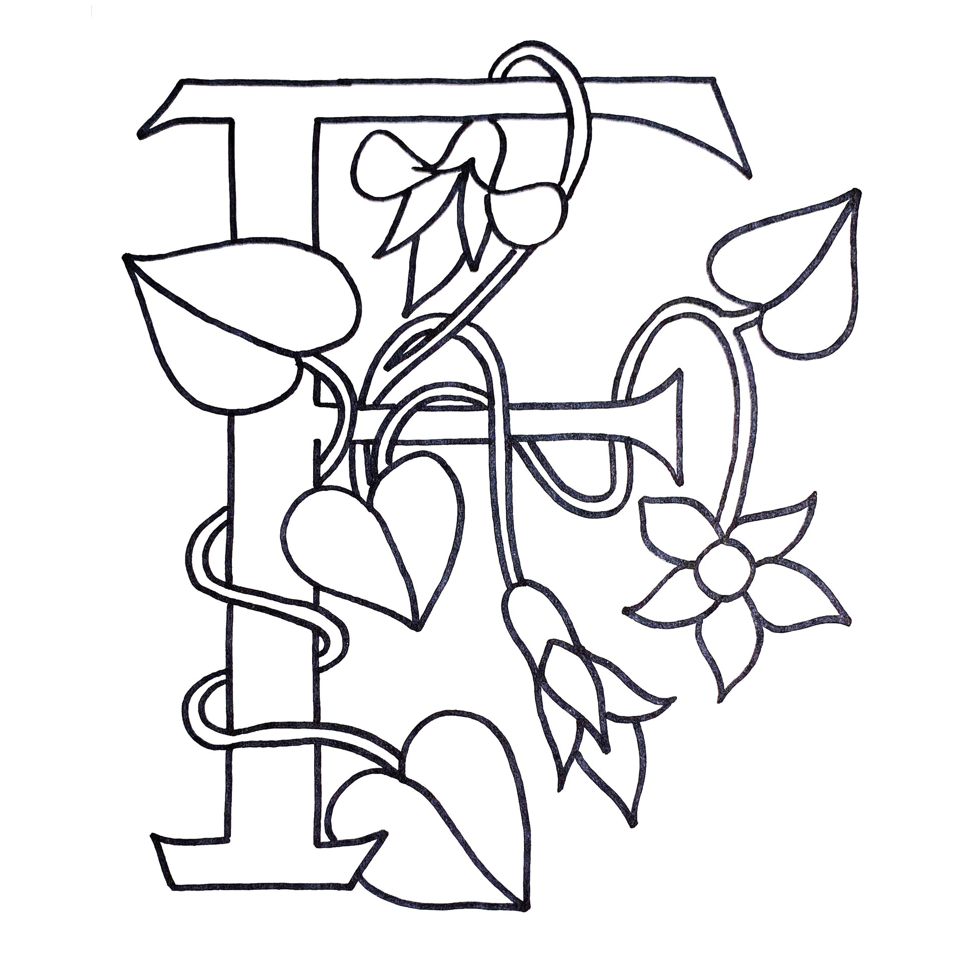 DiFranza Designs - Floral Letters, F - Rug Hooking Supplies