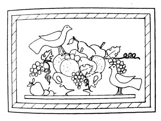 DiFranza Designs - Fruit Bowl with Birds Rug - Rug Hooking Supplies