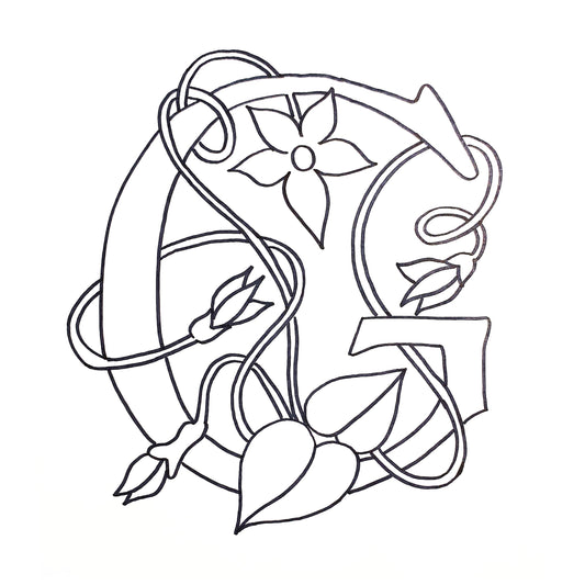 DiFranza Designs - Floral Letters, G - Rug Hooking Supplies