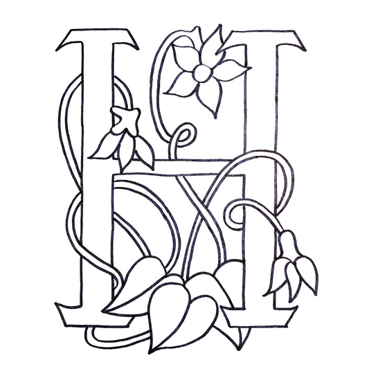 DiFranza Designs - Floral Letters, H - Rug Hooking Supplies