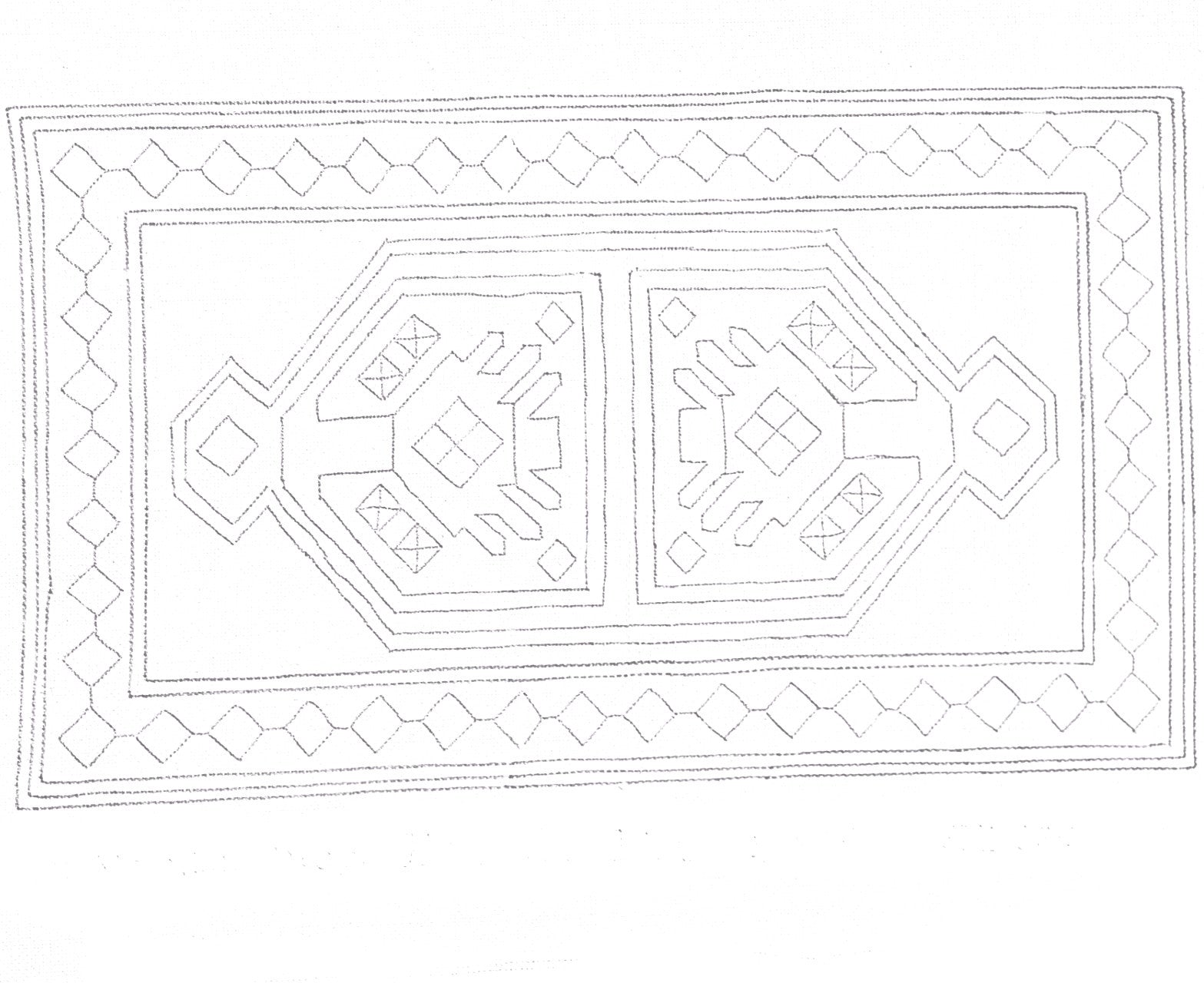 Green Mountain Design - Hamadan Mat - 15x26 - Rug Hooking Supplies