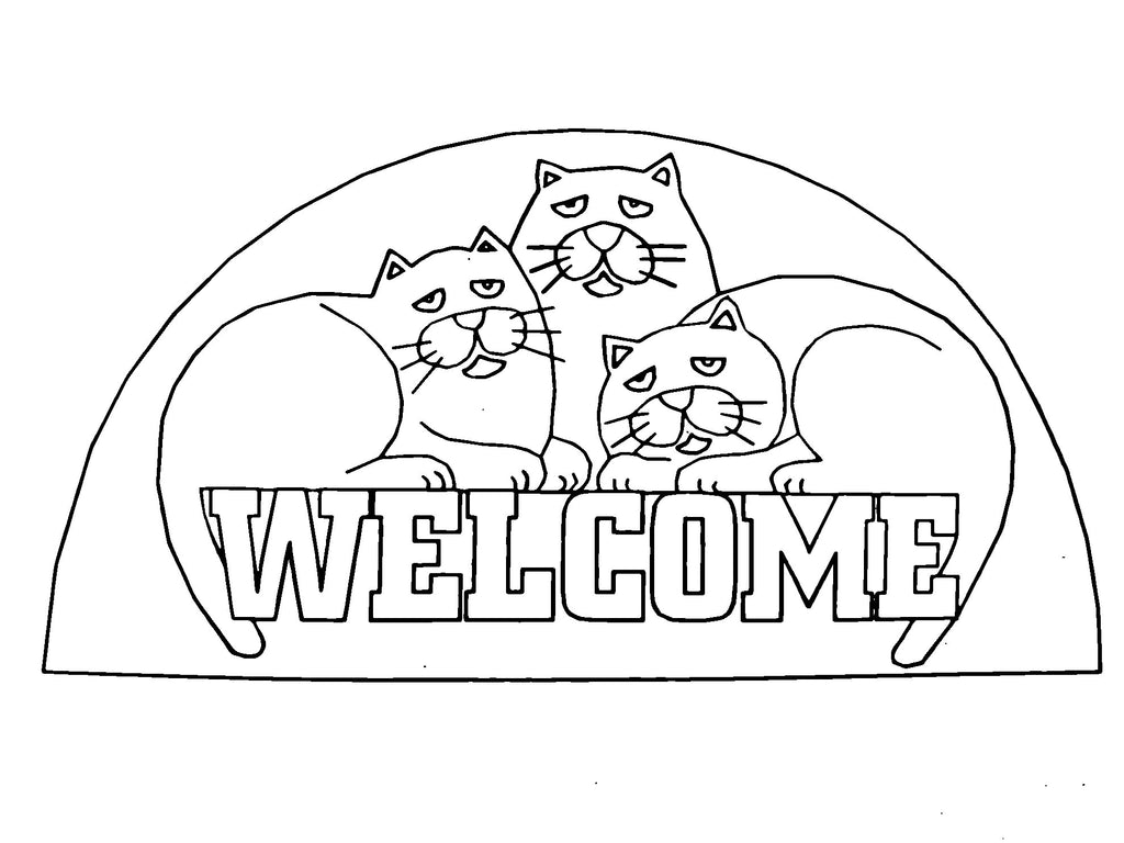 DiFranza Designs - Cat Trio Welcome Rug - Rug Hooking Supplies