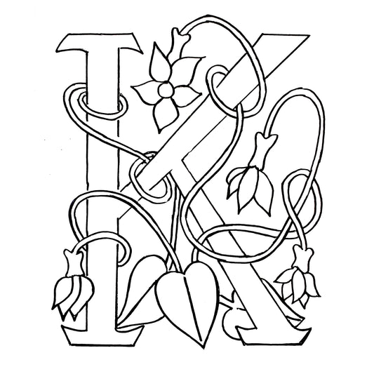 DiFranza Designs - Floral Letters, K - Rug Hooking Supplies