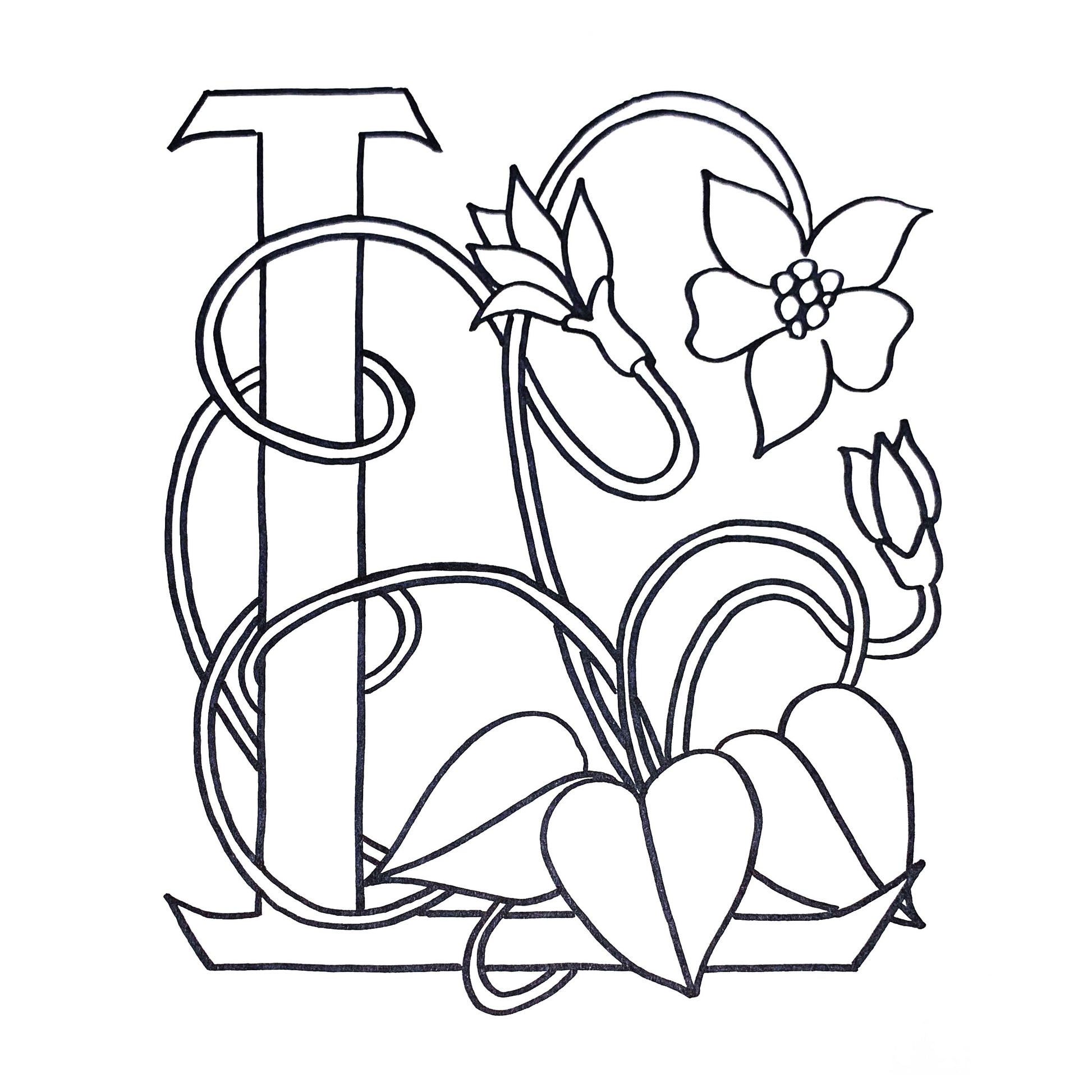 DiFranza Designs - Floral Letters, L - Rug Hooking Supplies