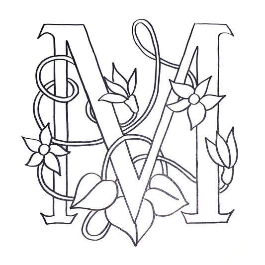 DiFranza Designs - Floral Letters, M - Rug Hooking Supplies