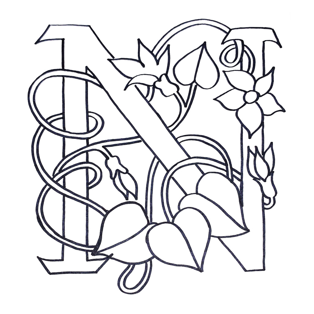 DiFranza Designs - Floral Letters, N - Rug Hooking Supplies