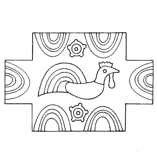 DiFranza Designs - Rooster Brick Cover - Rug Hooking Supplies
