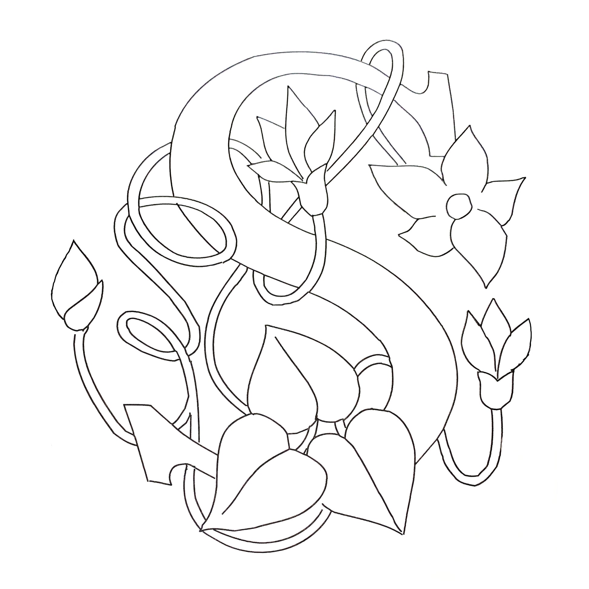 DiFranza Designs - Floral Letters, S - Rug Hooking Supplies
