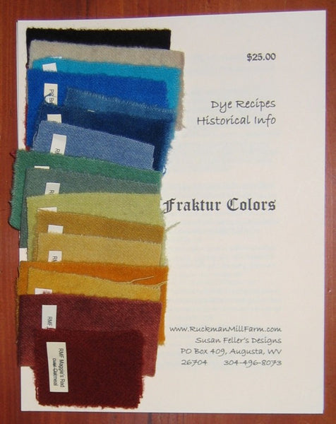 Ruckman Mill Farm - Dye Recipes 1 - Fraktur Colors - Rug Hooking Supplies